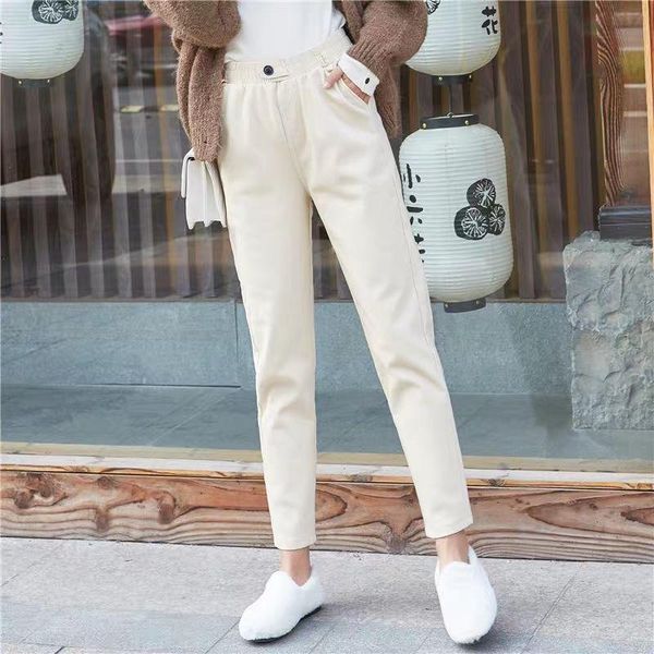 women's pants & capris 2021 spring autumn fahion lady casual solid cotton harem female formal elastic button high waist suit trousers o, Black;white
women's pants & capris 2021 spring autumn fahion lady casual solid cotton harem female formal elastic button high waist suit trousers o, Black;white