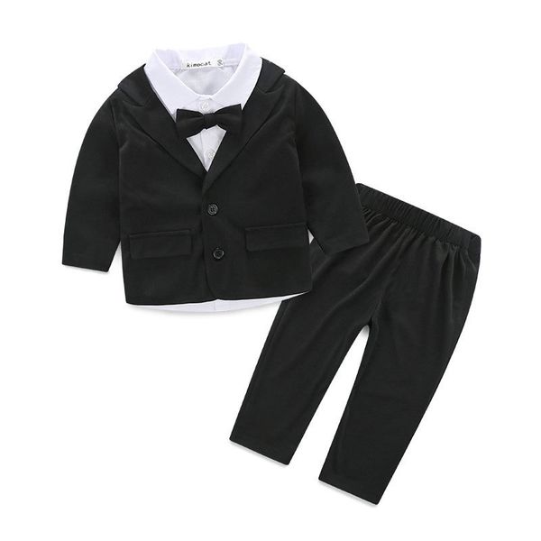 baby boy clothes set toddler gentleman bow tie suit 3 pieces kids boys formal suits for birthday party black clothing sets y200323, White 
baby boy clothes set toddler gentleman bow tie suit 3 pieces kids boys formal suits for birthday party black clothing sets y200323, White