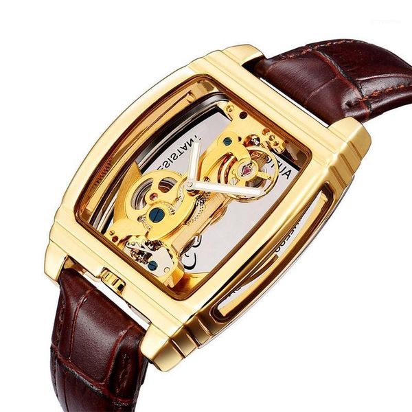 simple flywheel automatic mechanical watch leather adjustable watchstrap men fashion watches shenhua new clock, Slivery;brown
simple flywheel automatic mechanical watch leather adjustable watchstrap men fashion watches shenhua new clock, Slivery;brown