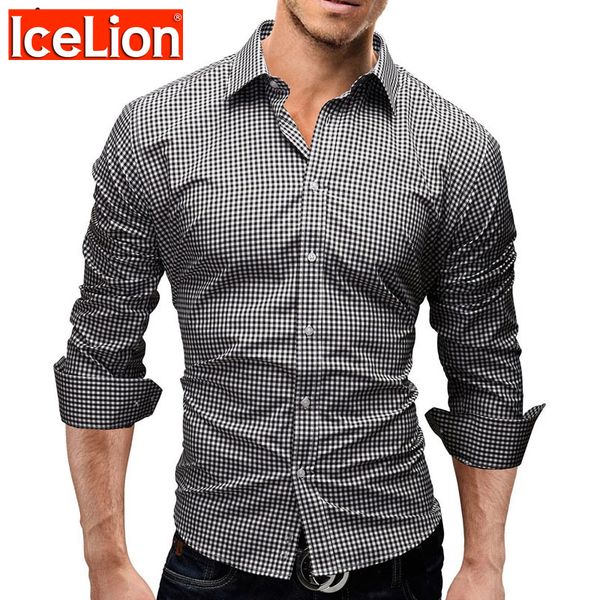icelion spring plaid shirt men long sleeves slim fit dress shirt men's casual shirt fashion brand camisa social masculina 201026, White;black
icelion spring plaid shirt men long sleeves slim fit dress shirt men's casual shirt fashion brand camisa social masculina 201026, White;black