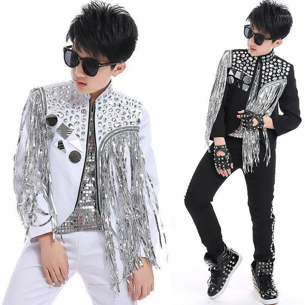 2020 hip hop clothing boys white jacket silver sequined tassel coat stage dacnce costume children drum performance wear dqs27741, Black;red
2020 hip hop clothing boys white jacket silver sequined tassel coat stage dacnce costume children drum performance wear dqs27741, Black;red