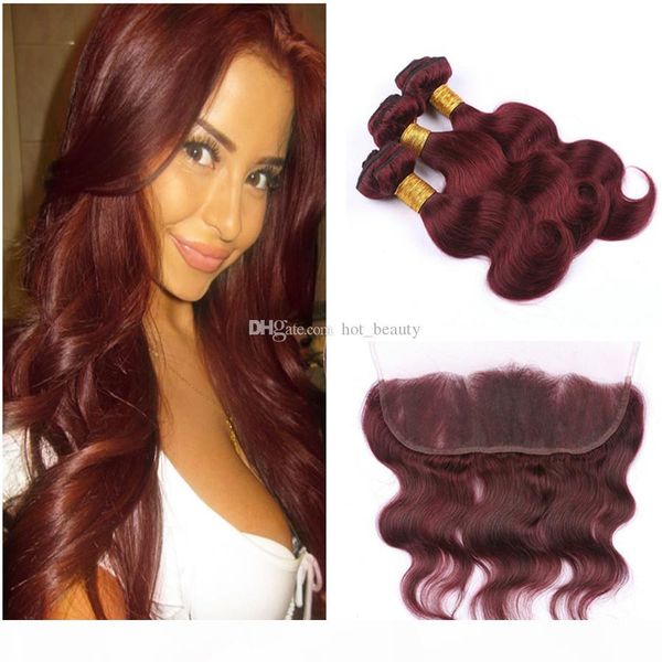 wine red bundles with frontal closure 8a burgundy body wave 3 bundles with lace frontal #99j malaysian human hair weaves and lace frontal, Black
wine red bundles with frontal closure 8a burgundy body wave 3 bundles with lace frontal #99j malaysian human hair weaves and lace frontal, Black