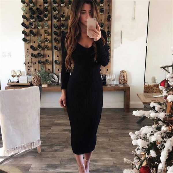 office women vintage autumn winter knitted vestidos v neck long sleeve stretch pencil dresses casual bodycon dress evening party, Black;gray
office women vintage autumn winter knitted vestidos v neck long sleeve stretch pencil dresses casual bodycon dress evening party, Black;gray
