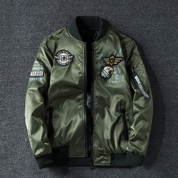 winter bomber jacket men military pilot jacket badge fashion double side wear motorcycle jacket autumn youth big size 6xl 7xl 201124, Black;brown
winter bomber jacket men military pilot jacket badge fashion double side wear motorcycle jacket autumn youth big size 6xl 7xl 201124, Black;brown