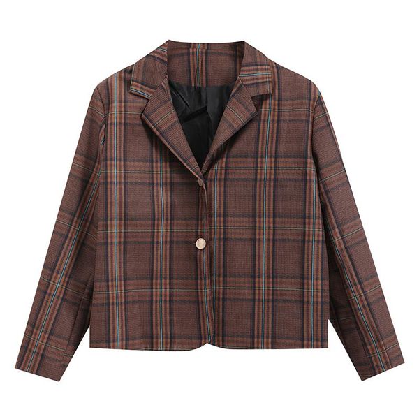 women's suits & blazers lauri laki vintage plaid jacket women elegant short lattice single button long sleeve blazer coat spring 2021 o, White;black
women's suits & blazers lauri laki vintage plaid jacket women elegant short lattice single button long sleeve blazer coat spring 2021 o, White;black