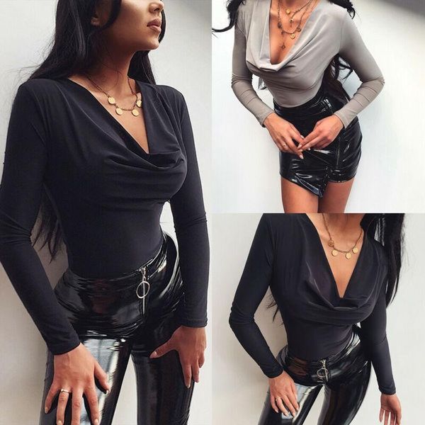 women's jumpsuits & rompers arrival autumn winter women bodycon long sleeve bodysuit v neck slim fit office wear leotard jumpsuit, Black;white
women's jumpsuits & rompers arrival autumn winter women bodycon long sleeve bodysuit v neck slim fit office wear leotard jumpsuit, Black;white