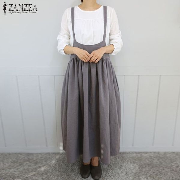 zanzea women strappy solid long dress summer sleeveless suspenders casual pleated cotton linen overalls dress sarafans robe y200102, White;black
zanzea women strappy solid long dress summer sleeveless suspenders casual pleated cotton linen overalls dress sarafans robe y200102, White;black
