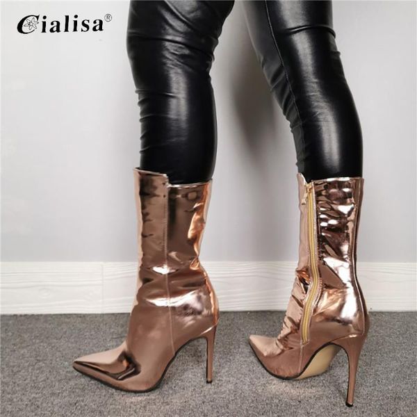 cialsia women boot pointed toe pu leather zipper super high heel mid calf boot 2020 winter solid thin heel shoes, Black
cialsia women boot pointed toe pu leather zipper super high heel mid calf boot 2020 winter solid thin heel shoes, Black