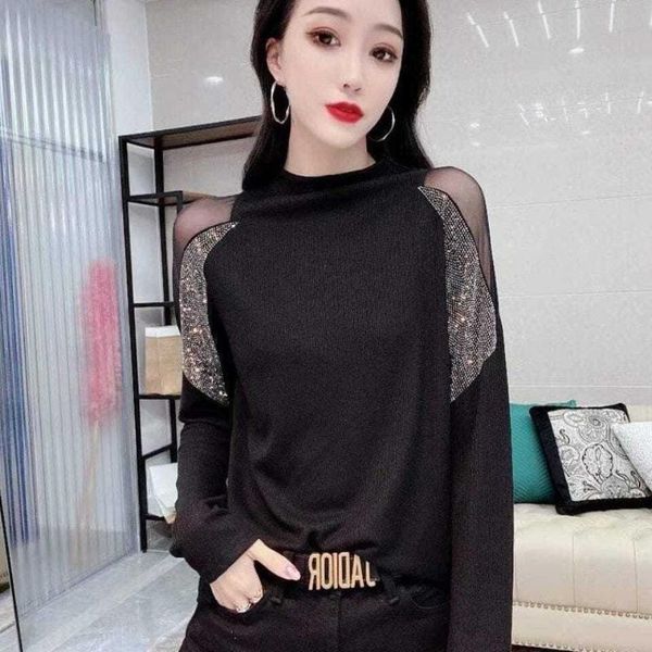 european station stitching long-sleeved bottoming shirt women 2020 autumn foreign style half high neck t-shirt top, White
european station stitching long-sleeved bottoming shirt women 2020 autumn foreign style half high neck t-shirt top, White