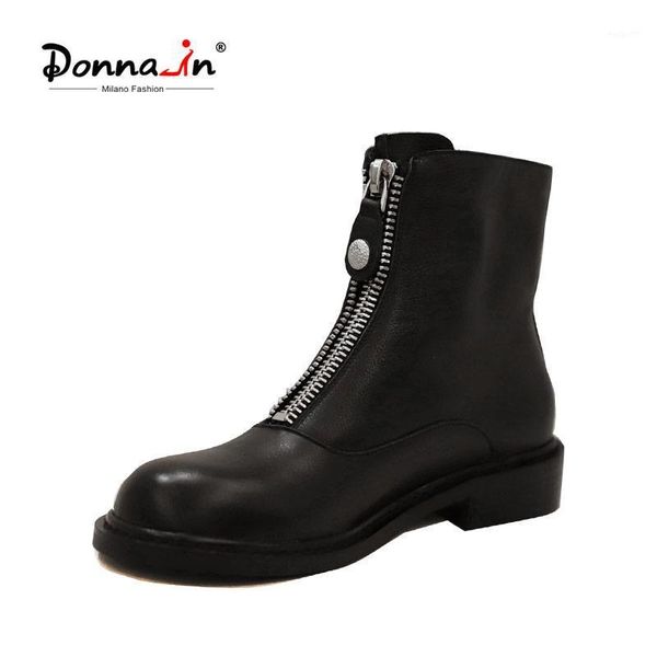 donna-in 2020 women ankle boots cow leather winter short plush round toe metal decoration square heels female zipper riding boot1, Black
donna-in 2020 women ankle boots cow leather winter short plush round toe metal decoration square heels female zipper riding boot1, Black