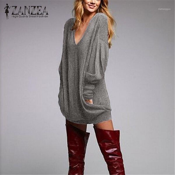 zanzea 2020 autumn women long blouse shirt long sleeve knitted v neck pullovers casual tunic pull femme plus size s-5xl1, White
zanzea 2020 autumn women long blouse shirt long sleeve knitted v neck pullovers casual tunic pull femme plus size s-5xl1, White