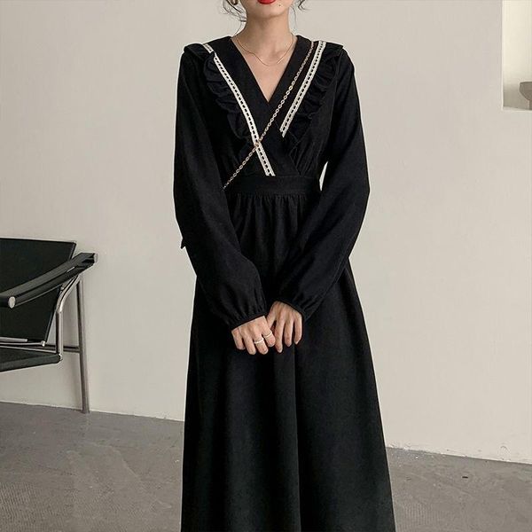 casual dresses black elegant dress women spring retro patchwork party female office lady french hepburn korean midi 2021, Black;gray
casual dresses black elegant dress women spring retro patchwork party female office lady french hepburn korean midi 2021, Black;gray