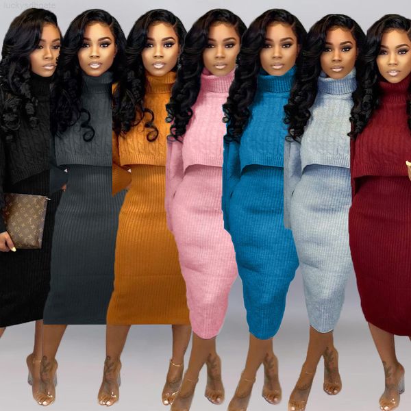 two 2020 piece wool fashion high women collar neck long sleeve sweater designer style fall winter dress clothing, White 
two 2020 piece wool fashion high women collar neck long sleeve sweater designer style fall winter dress clothing, White