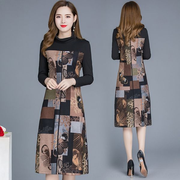 printed dress women's 2020 autumn nv shi qunautumn skirtnew korean fashion slimknee length and versatile bottoming skirt yjvpi, Black;gray 
printed dress women's 2020 autumn nv shi qunautumn skirtnew korean fashion slimknee length and versatile bottoming skirt yjvpi, Black;gray
