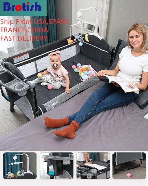 brotish crib splicing large bed removable bb multi-function portable folding newborn baby bedside bed cradle play yard bed 1023
brotish crib splicing large bed removable bb multi-function portable folding newborn baby bedside bed cradle play yard bed 1023