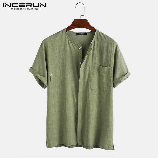 incerun short sleeve shirt men solid 2020 cotton o neck button casual brand blouse streetwear retro harajuku camisa masculina 71, White;black
incerun short sleeve shirt men solid 2020 cotton o neck button casual brand blouse streetwear retro harajuku camisa masculina 71, White;black