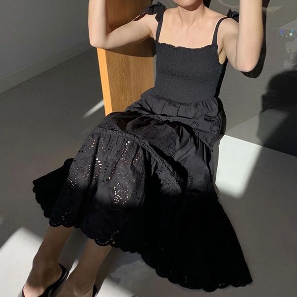2021 new elegant hollow feminine outward frown dress long summer fashion vintage ladies girdle party dresses girly chic girls pyyv, Black;gray
2021 new elegant hollow feminine outward frown dress long summer fashion vintage ladies girdle party dresses girly chic girls pyyv, Black;gray