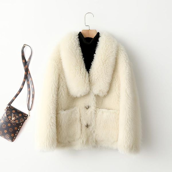 women's fur & faux fashion 100% genuine wool coat vintage female jacket autumn winter jackets for women 2021 ropa de mujer zjt1, Black
women's fur & faux fashion 100% genuine wool coat vintage female jacket autumn winter jackets for women 2021 ropa de mujer zjt1, Black
