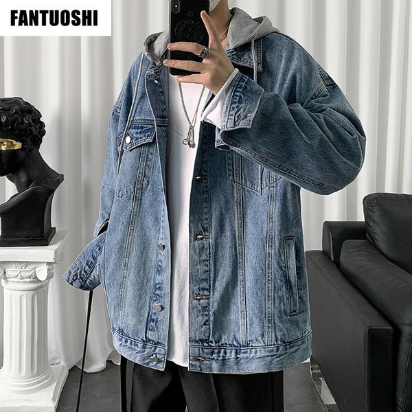 men denim jacket streetwear hip hop men's hooded jean jackets male casual outerwear 2020 new spring autumn fashion coat c1108, Black;brown
men denim jacket streetwear hip hop men's hooded jean jackets male casual outerwear 2020 new spring autumn fashion coat c1108, Black;brown