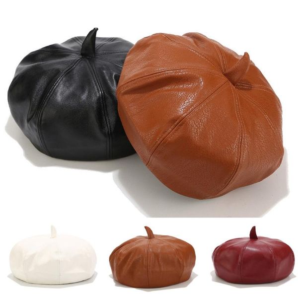 40# vintage berets pu leather hat female autumn and winter eaves octagonal hat retro warm painter simple beret tide, Blue;gray
40# vintage berets pu leather hat female autumn and winter eaves octagonal hat retro warm painter simple beret tide, Blue;gray