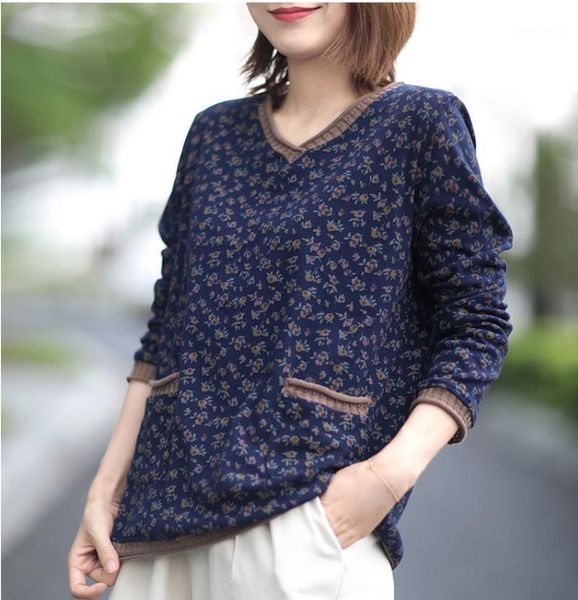 autumn t-shirt women retro casual all-match 2021 new v-neck long-sleeved print pocket vintage loose t-shirt 1, White
autumn t-shirt women retro casual all-match 2021 new v-neck long-sleeved print pocket vintage loose t-shirt 1, White
