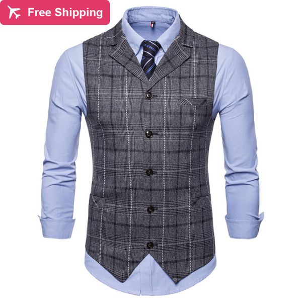 2021 new men's jacket sleeveless fashion plaid suit british blazer vest chaleco man e07d, Black;white
2021 new men's jacket sleeveless fashion plaid suit british blazer vest chaleco man e07d, Black;white