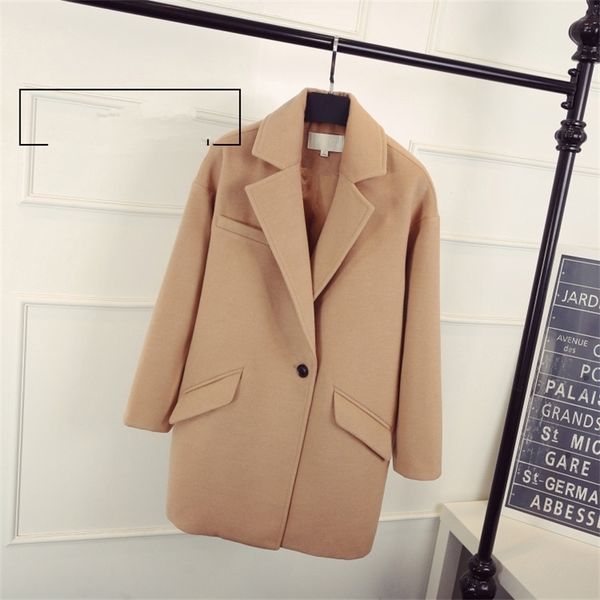 new double-faced wool coat fashion women lapel outwear camel jacket casual autumn winter elegant overcoat 201214, Black
new double-faced wool coat fashion women lapel outwear camel jacket casual autumn winter elegant overcoat 201214, Black