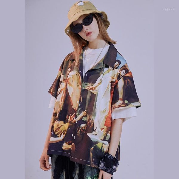 harajuku summer new retro oil painting portrait shirt oversize short sleeve shirts streetwear lapel loose shirt men and women1, White;black
harajuku summer new retro oil painting portrait shirt oversize short sleeve shirts streetwear lapel loose shirt men and women1, White;black