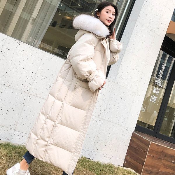 Female Korean Maxi Long Duck Down Jackets 2021 Winter Sweet Lady Nature Skin with Hood Parka Thick Loose Outerwear Clothing E5ks, Black
Female Korean Maxi Long Duck Down Jackets 2021 Winter Sweet Lady Nature Skin with Hood Parka Thick Loose Outerwear Clothing E5ks, Black
