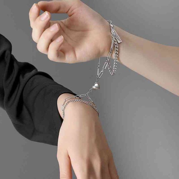 stainless steel magnet couple bracelet cuban chain charm for lovers heart attract paired brazalete jewelry gifts, Golden;silver
stainless steel magnet couple bracelet cuban chain charm for lovers heart attract paired brazalete jewelry gifts, Golden;silver