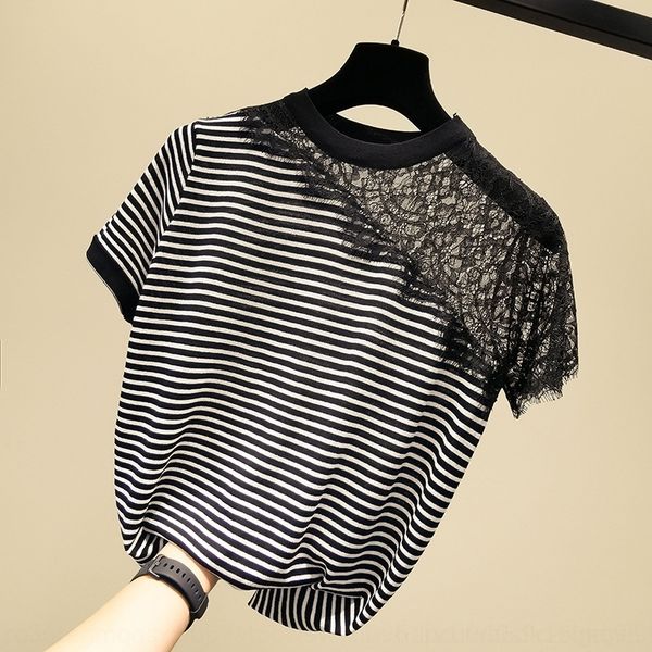 u6exj 2020 lace short loose stripe stitching sleeve ice pullover lace hollowed lacesilk t-shirt thin pullover out for women in s, White;black
u6exj 2020 lace short loose stripe stitching sleeve ice pullover lace hollowed lacesilk t-shirt thin pullover out for women in s, White;black