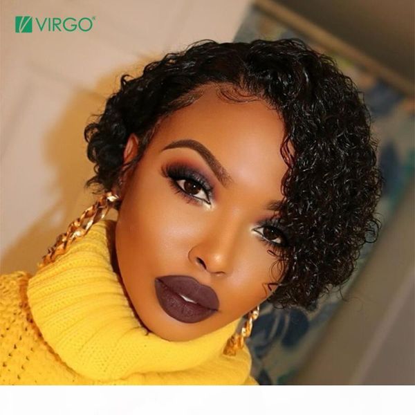 lace wig deep curly 4x4 closure wig lace front human hair short bob pixie cut wigs for women virgo hair 150 remy, Black;brown
lace wig deep curly 4x4 closure wig lace front human hair short bob pixie cut wigs for women virgo hair 150 remy, Black;brown