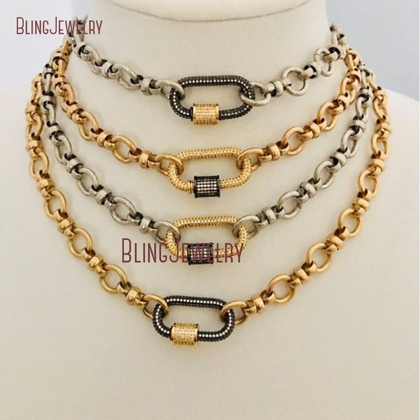 nm33910 pave carabiner necklace gold brass cable chain 24k gold plated clasp 0927, Silver
nm33910 pave carabiner necklace gold brass cable chain 24k gold plated clasp 0927, Silver
