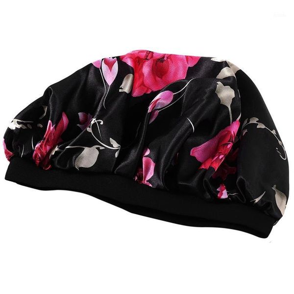 wide-brimmed printed double-layer waterproof shower cap satin sleep hat hair cap hat silk hood loose band black1
wide-brimmed printed double-layer waterproof shower cap satin sleep hat hair cap hat silk hood loose band black1