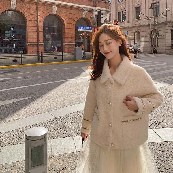 women 2021 autumn winter new thick warm lamb coats female imitation mink velvet outwears ladies short casual loose jackets w5551, White
women 2021 autumn winter new thick warm lamb coats female imitation mink velvet outwears ladies short casual loose jackets w5551, White