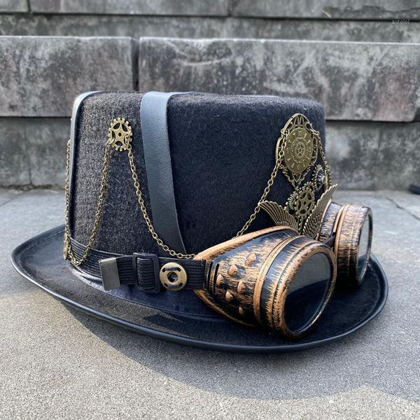 women men steampunk hat handmade steampunk hat with gear glasses stage magic performance size 57cm1, Blue;gray
women men steampunk hat handmade steampunk hat with gear glasses stage magic performance size 57cm1, Blue;gray
