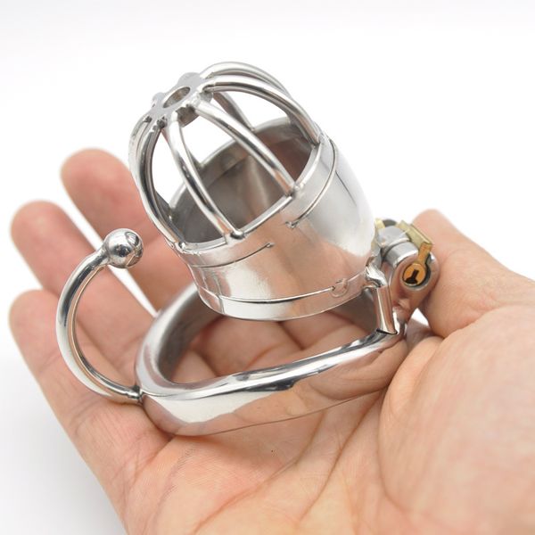 chaste bird stainless steel male chastity small cage with base arc ring devices c277