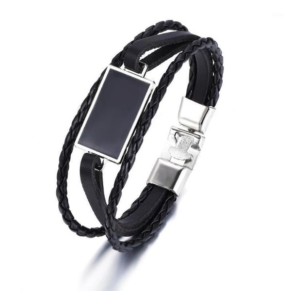 kpop simple black men bracelets jewellery feather geometry round punk handmade charm leather bangle for boyfriend gift wholesale1, Golden;silver
kpop simple black men bracelets jewellery feather geometry round punk handmade charm leather bangle for boyfriend gift wholesale1, Golden;silver