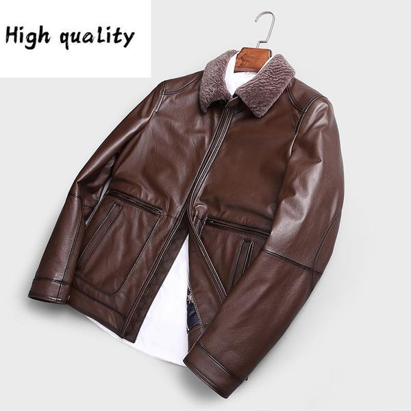 cow genuine mens leather autumn winter short cowhide coat motorcycle jacket men clothes 2020 flight kj12101, Black
cow genuine mens leather autumn winter short cowhide coat motorcycle jacket men clothes 2020 flight kj12101, Black