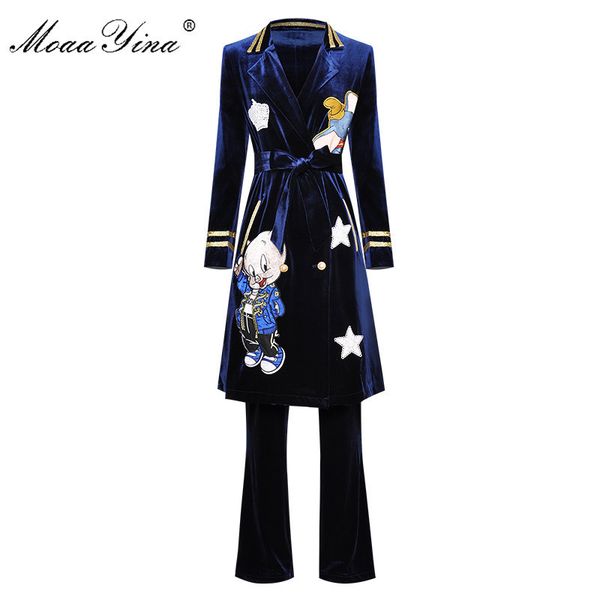 moaayina fashion designer set spring summer women long sleeve cartoon embroidery windbreaker coat+trousers velvet two-piece set 201119, White
moaayina fashion designer set spring summer women long sleeve cartoon embroidery windbreaker coat+trousers velvet two-piece set 201119, White