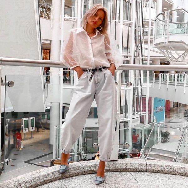 women's blouses & shirts 2021 womens style see-through lantern sleeved stand-up collar shirt chiffon blouse lace stand neck woman cloth, White
women's blouses & shirts 2021 womens style see-through lantern sleeved stand-up collar shirt chiffon blouse lace stand neck woman cloth, White