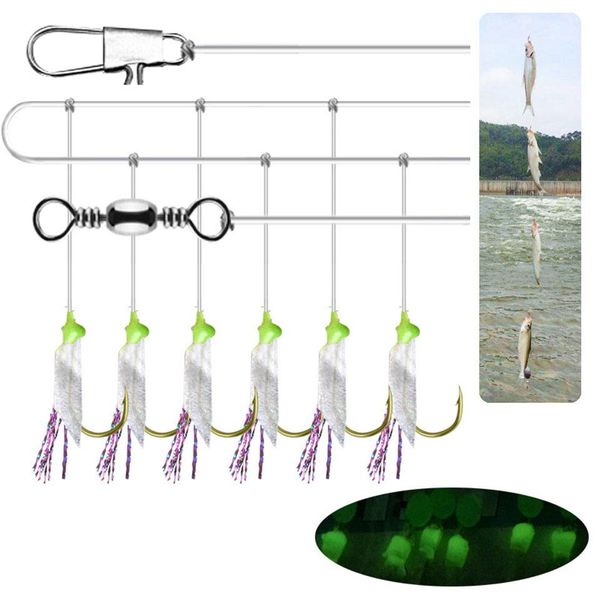 6pcs/set fishhooks for swivel rigs bait jigs fish head fishing luminous gold-plated string hook with 6 small hook bbydgg garden2010
6pcs/set fishhooks for swivel rigs bait jigs fish head fishing luminous gold-plated string hook with 6 small hook bbydgg garden2010