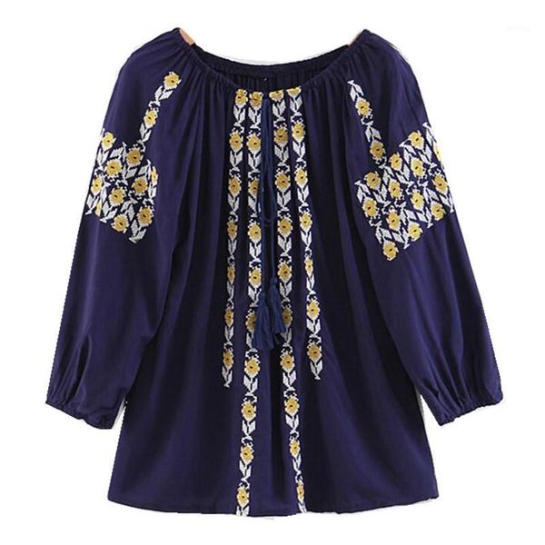 2019 spring bohemian stream tassel elastic collar geometric embroidery shirt women 3/4 sleeve pullover blouse 1, White
2019 spring bohemian stream tassel elastic collar geometric embroidery shirt women 3/4 sleeve pullover blouse 1, White
