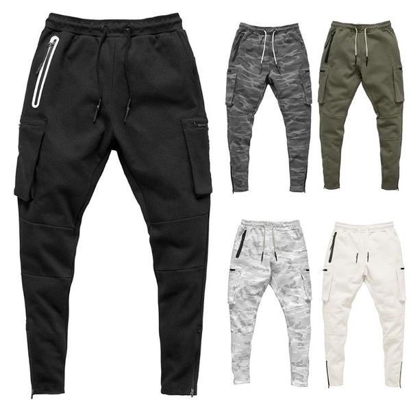 men workout sport multi pockets joggers pants running drawstring camo sweatpants d08e, Black
men workout sport multi pockets joggers pants running drawstring camo sweatpants d08e, Black