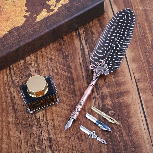 fountain pens drop ship&wholesale vintage feather quill dip pen with ink +3 nibs set box stationery nov.81
fountain pens drop ship&wholesale vintage feather quill dip pen with ink +3 nibs set box stationery nov.81