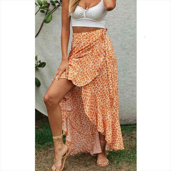 female beach wraps skirts floral printing high waist ruffle hem irregular long skirt summer women belted bottoms casual holiday, Black
female beach wraps skirts floral printing high waist ruffle hem irregular long skirt summer women belted bottoms casual holiday, Black