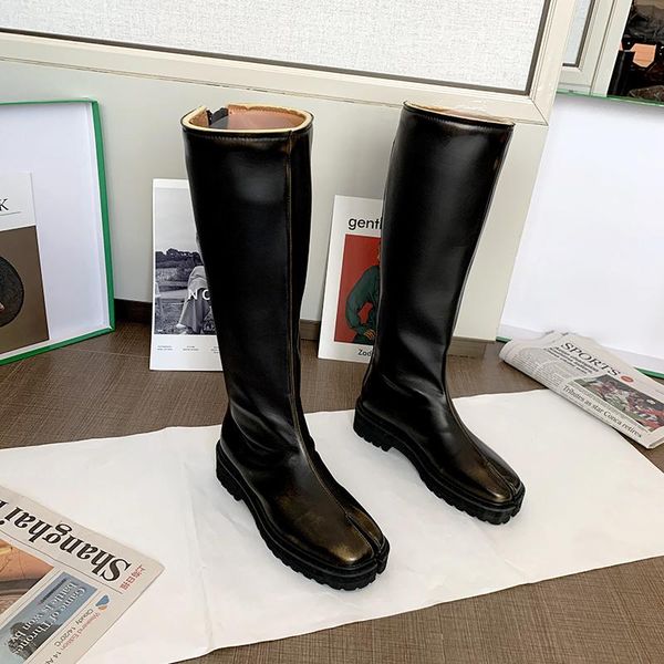 boots women's distressed knee high split toe low heels england style retro shoes c20, Black
boots women's distressed knee high split toe low heels england style retro shoes c20, Black