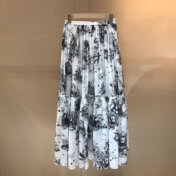 european fashion cotton skirts 2021 autumn letter ink painting high waist designer clothes, Black
european fashion cotton skirts 2021 autumn letter ink painting high waist designer clothes, Black