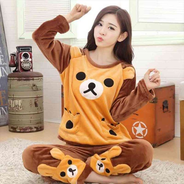 2 piece cute bear pajama set nightwear pijama home suit women loungewear lingerie flannel winter warm pyjama two piece, Black;red
2 piece cute bear pajama set nightwear pijama home suit women loungewear lingerie flannel winter warm pyjama two piece, Black;red