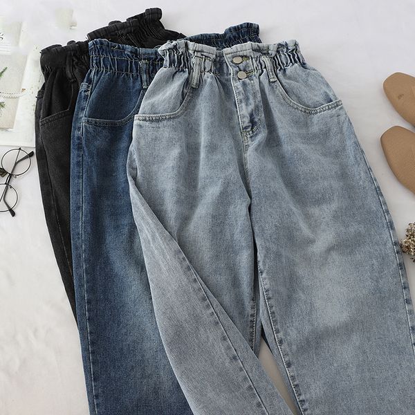 High Quality Vintage Boyfriend Jeans for Women Elastic High Waist Mom Black Jeans Harajuku Long Denim Pants, Blue
High Quality Vintage Boyfriend Jeans for Women Elastic High Waist Mom Black Jeans Harajuku Long Denim Pants, Blue